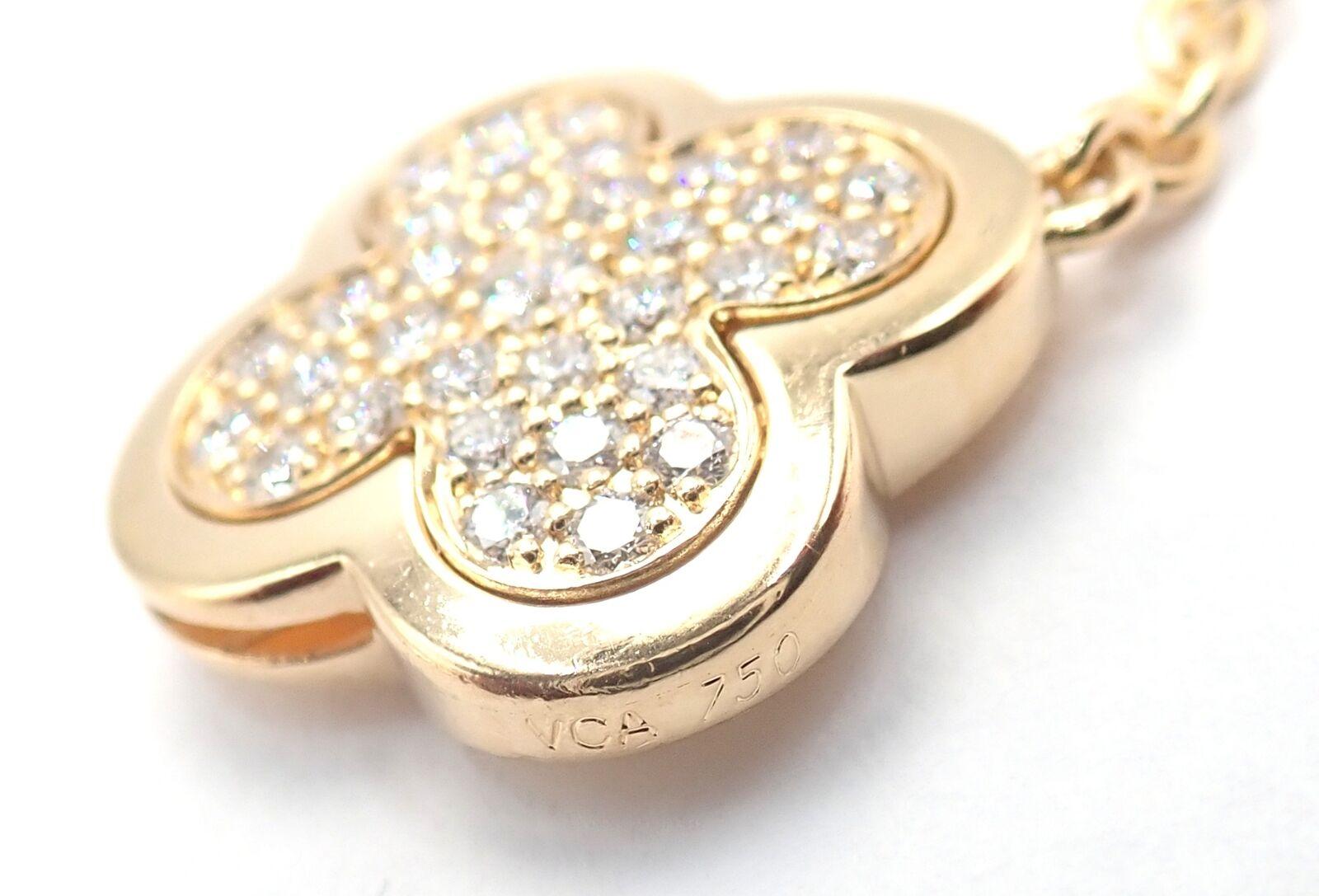 Van Cleef & Arpels Pure Alhambra Fourteen Motifs Diamond Yellow Gold Necklace For Sale 2
