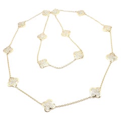 Van Cleef & Arpels Pure Alhambra Fourteen Motifs Diamond Yellow Gold Necklace