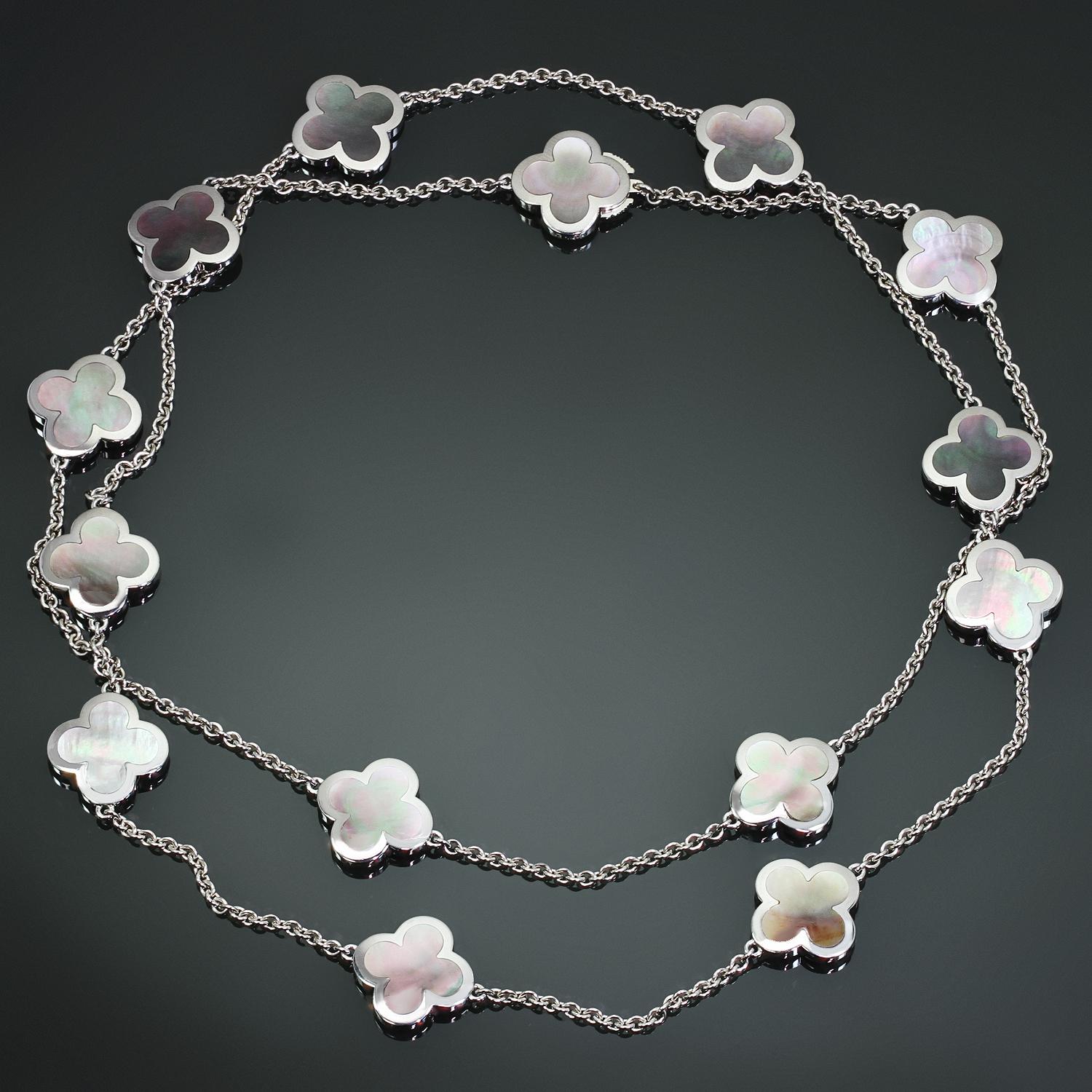 Van Cleef & Arpels Halskette mit 14 Perlmutt-Motiven aus reinem Alhambra-Perlmutt 4