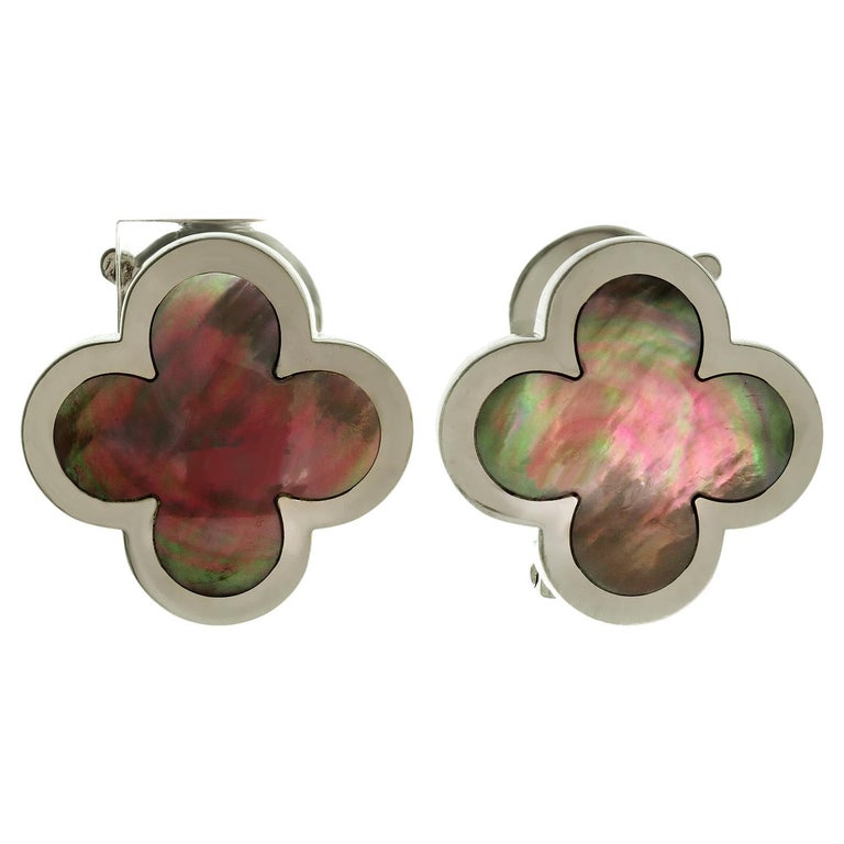 Van Cleef and Arpels Pure Alhambra Gray Motherofpearl ClipOn