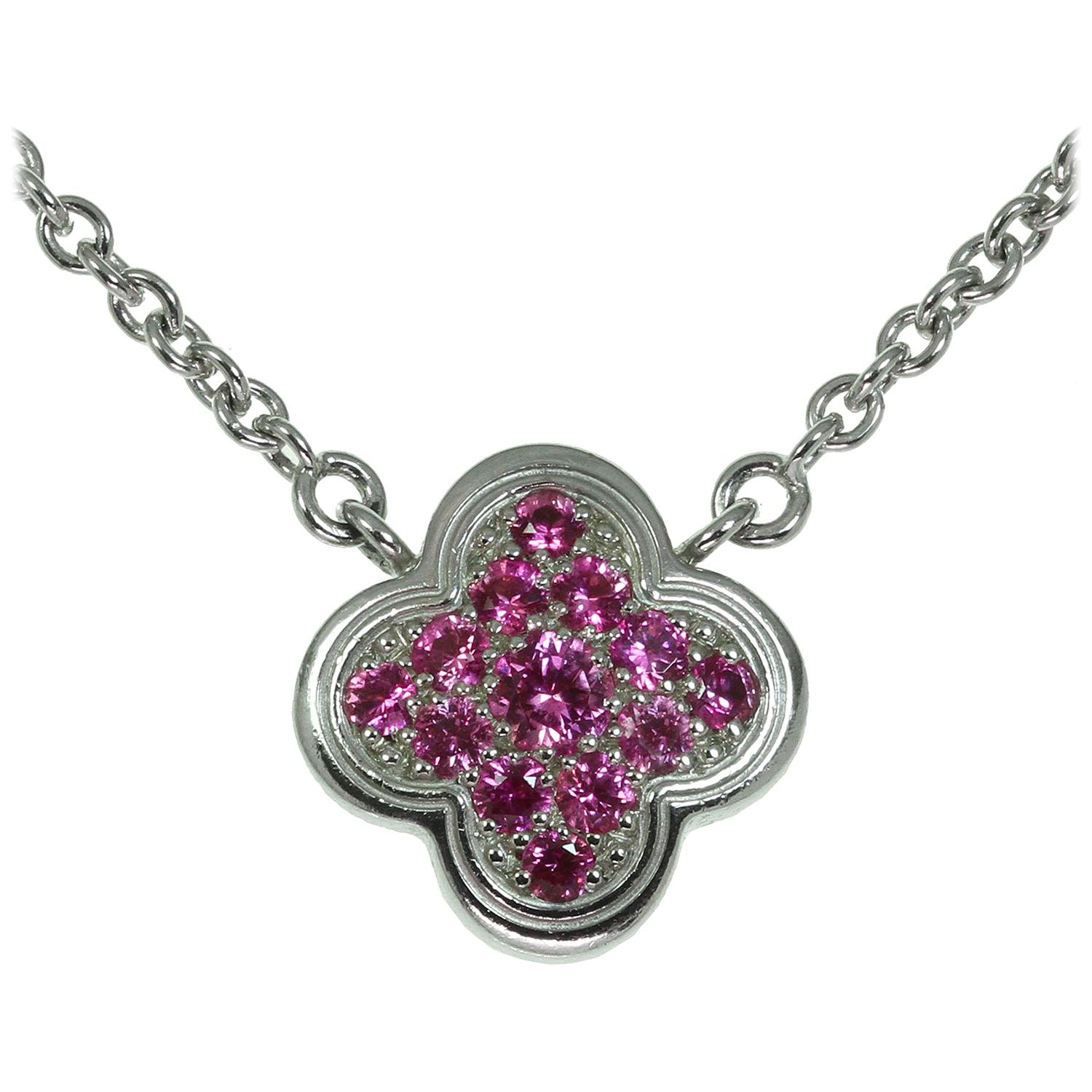 Van Cleef & Arpels Pure Alhambra Limited Addition Pink Sapphire Necklace