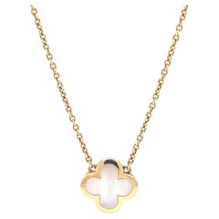 Retro Van Cleef & Arpels Pure Alhambra Mother of Pearl 18 Karat Gold Necklace