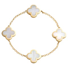Van Cleef & Arpels Pure Alhambra Mother of Pearl 18K Yellow Gold Bracelet