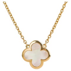 Van Cleef & Arpels Pure Alhambra Mother of Pearl 18K Yellow Gold Necklace