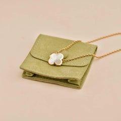 Van Cleef & Arpels Pure Alhambra Mother of Pearl 18K Yellow Gold Pendant Necklac