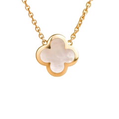 Van Cleef & Arpels Pure Alhambra Mother of Pearl 18K Yellow Gold Pendant Necklac