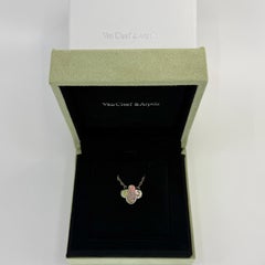 Van Cleef & Arpels Pure Alhambra Mother Of Pearl Flower 18k White Gold Necklace