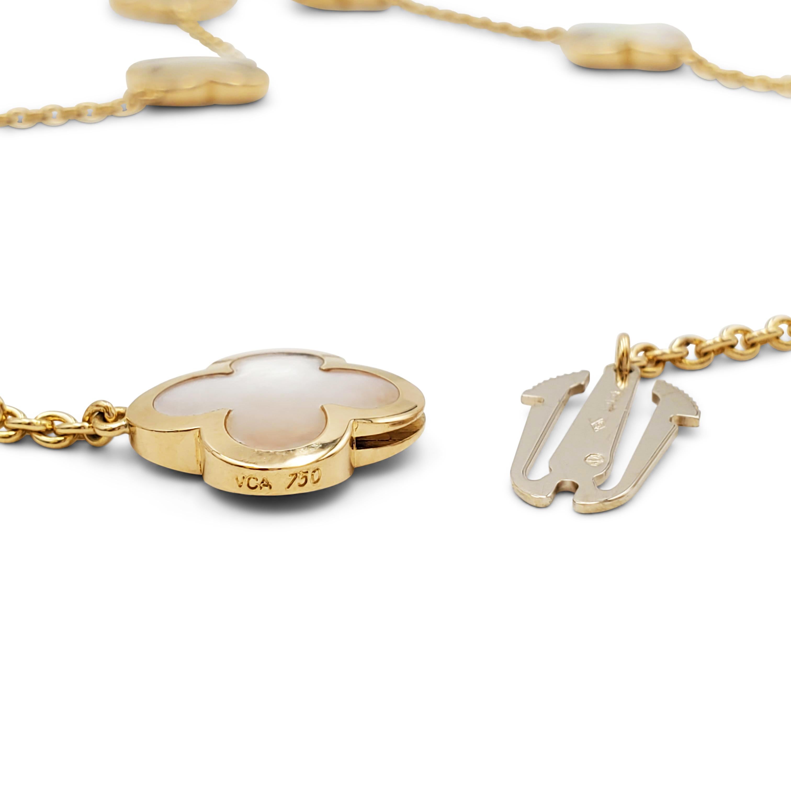 Contemporary Van Cleef & Arpels 'Pure Alhambra' Mother of Pearl Necklace