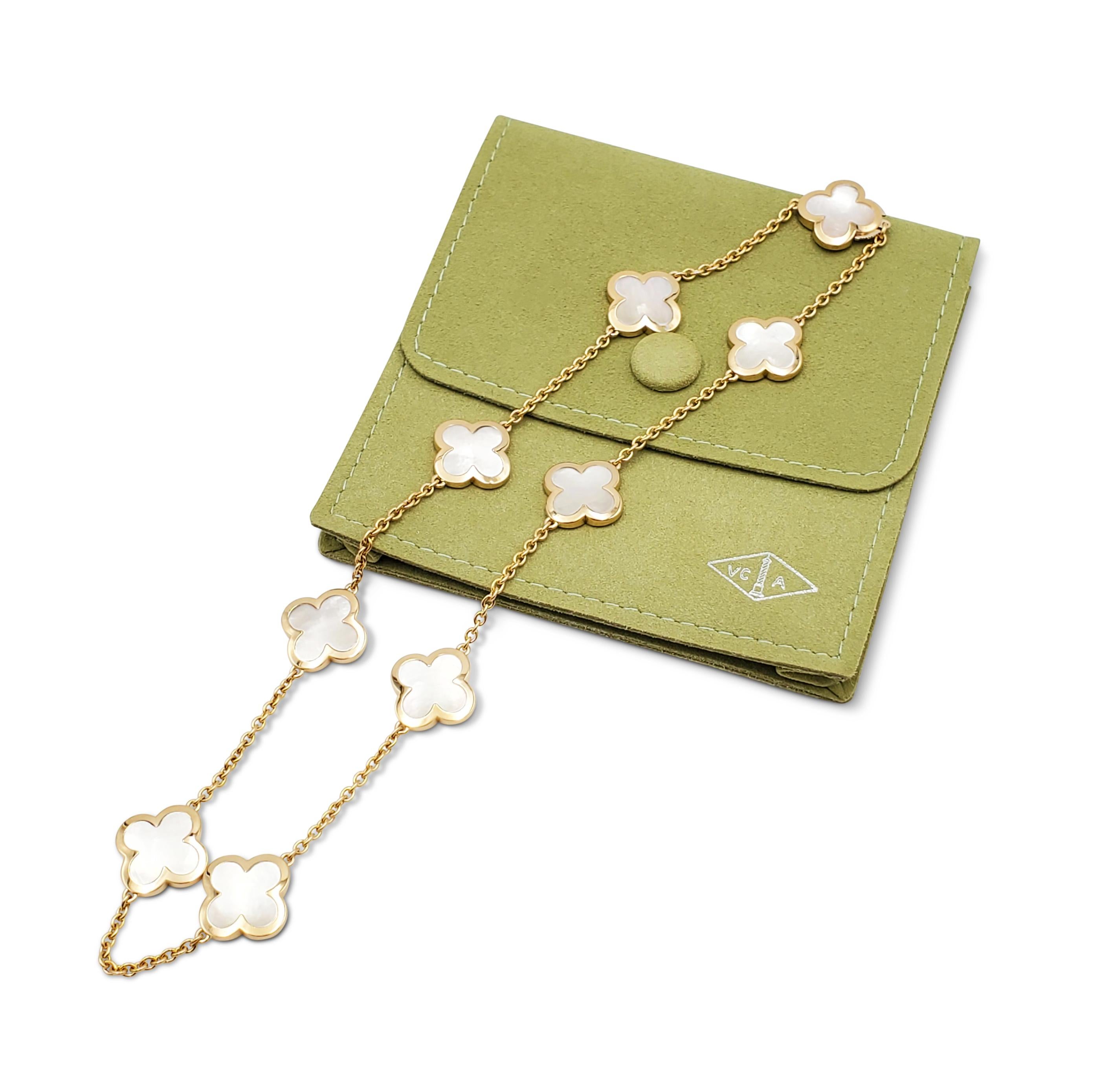 Mixed Cut Van Cleef & Arpels 'Pure Alhambra' Mother of Pearl Necklace