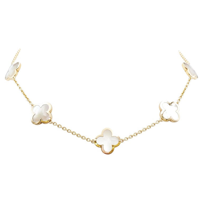 Van Cleef & Arpels 'Pure Alhambra' Mother of Pearl Necklace For Sale