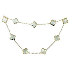 VAN Cleef & Arpels Collana Pure Alhambra Madreperla in oro giallo a 9 motivi