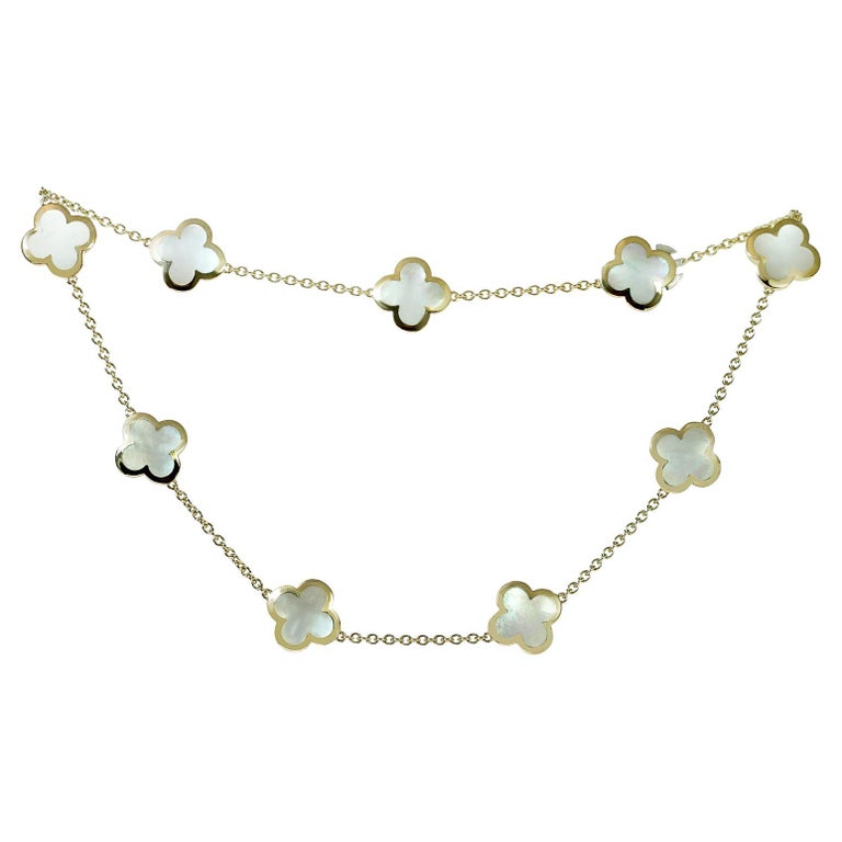 Van Cleef & Arpels Pure Alhambra Mother-of Pearl Yellow Gold Pendant Necklace