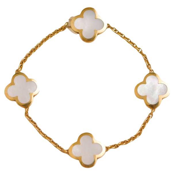 Van Cleef & Arpels Pure Alhambra Mother-of-Pearl Yellow Gold Bracelet