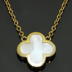 Van Cleef & Arpels Pure Alhambra Mother-Of Pearl Yellow Gold Pendant Necklace