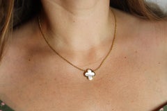 Van Cleef Arpels Pure Alhambra Necklace Genuine VCA 18k YG Vintage Shell Pendant