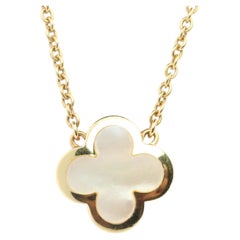 Van Cleef Arpels Pure Alhambra Necklace Genuine VCA 18k YG Vintage Shell Pendant