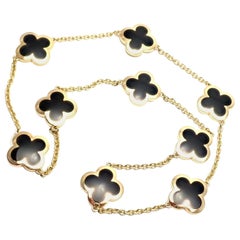 Van Cleef & Arpels Pure Alhambra Nine Motifs Black Onyx Necklace