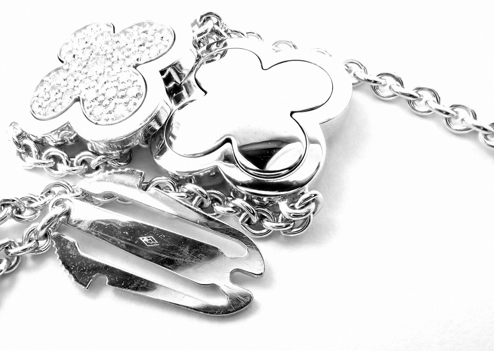 Van Cleef & Arpels Pure Alhambra Nine Motifs Diamond White Gold Necklace For Sale 3