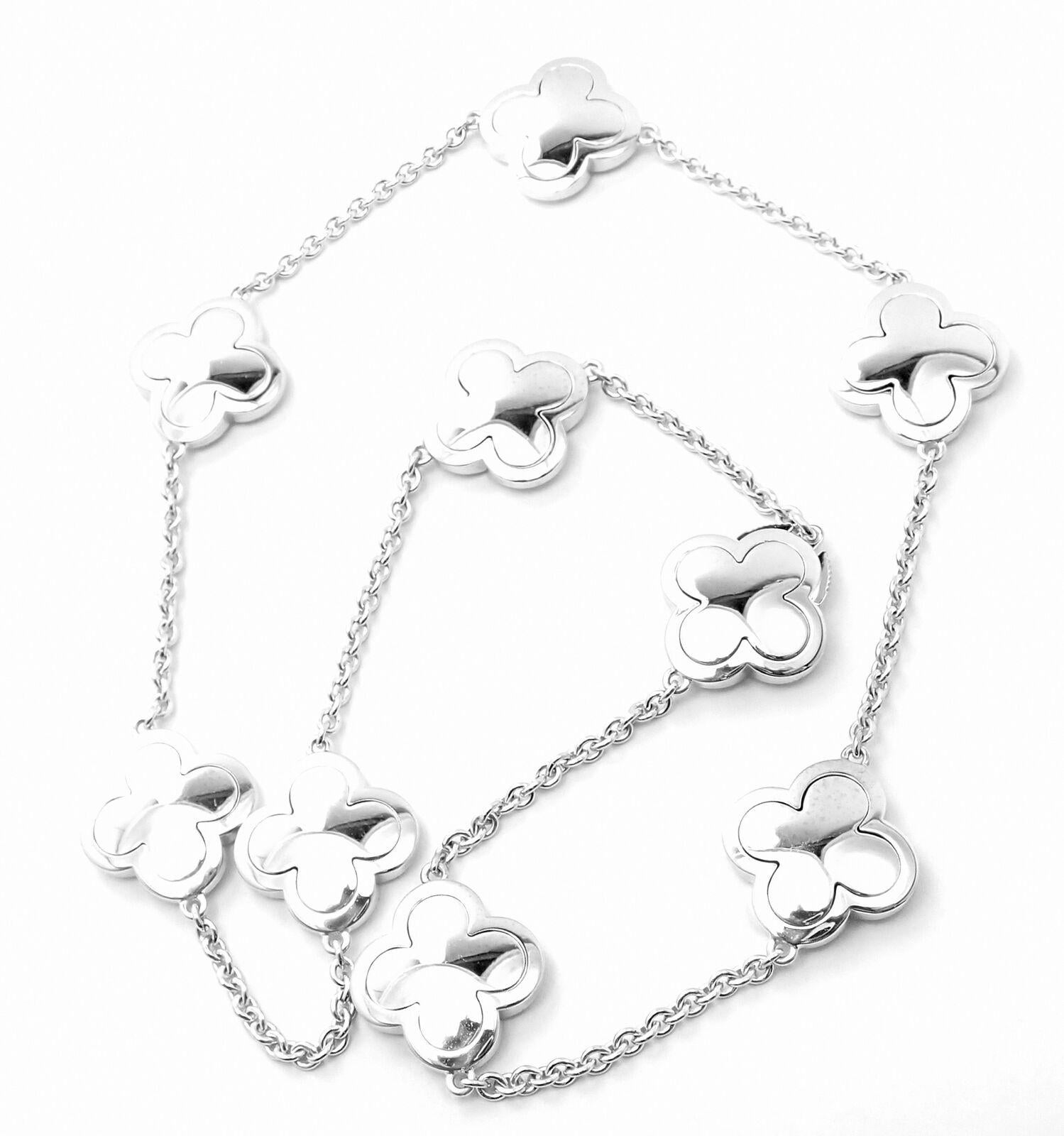 Women's or Men's Van Cleef & Arpels Pure Alhambra Nine Motifs Diamond White Gold Necklace For Sale