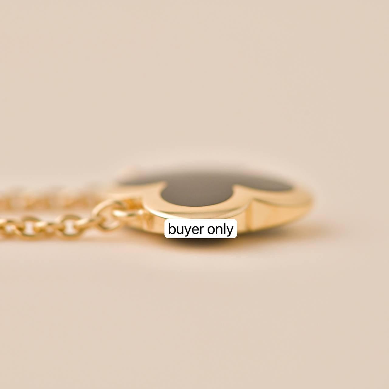 Van Cleef & Arpels Pure Alhambra Onyx Yellow Gold Pendant Necklace 3