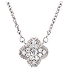 Van Cleef & Arpels Pure Alhambra Pendant Necklace 18K White Gold with Dia