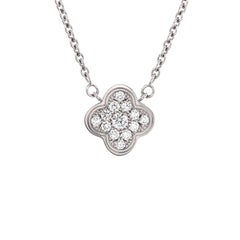 Van Cleef & Arpels Pure Alhambra Pendant Necklace 18K White Gold with Diamonds