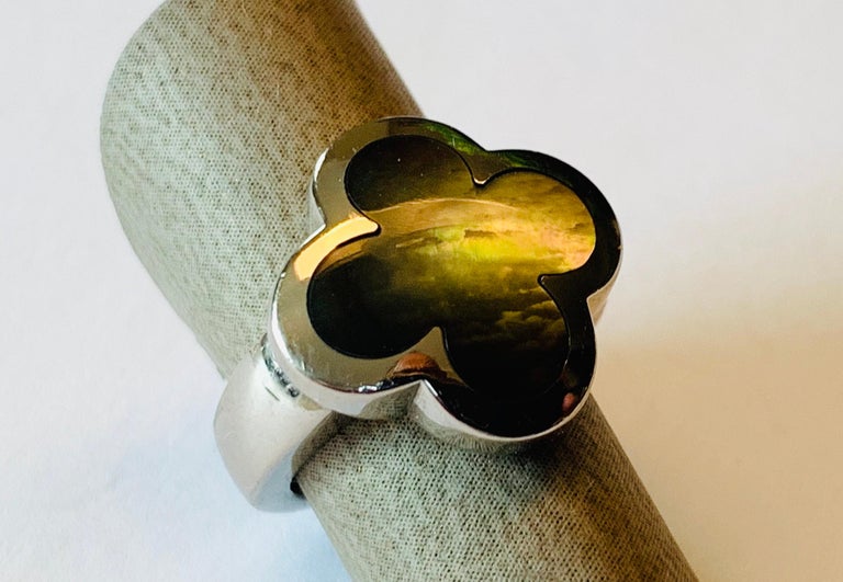 Van Cleef and Arpels Pure Alhambra Ring 18 Karat White Gold