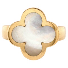 Van Cleef & Arpels Pure Alhambra Ring 18K Yellow Gold and Mother of Pearl