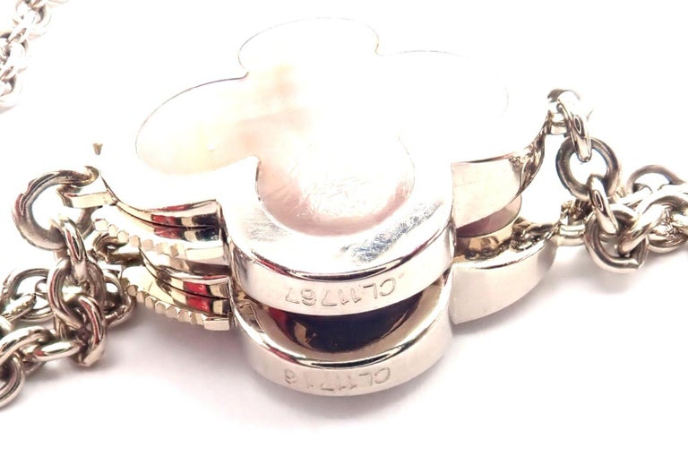 Women's or Men's Van Cleef & Arpels Pure Gray Mother of Pearl Alhambra Gold Bracelet Necklace Set For Sale
