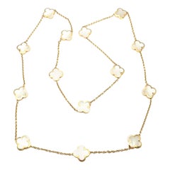 Van Cleef & Arpels Pure Mother of Pearl Alhambra Yellow Gold Necklace