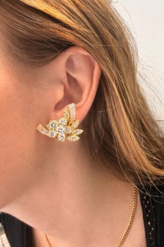 Van Cleef & Arpels “Radiant Blossom” Diamond Earrings France, Circa 1970