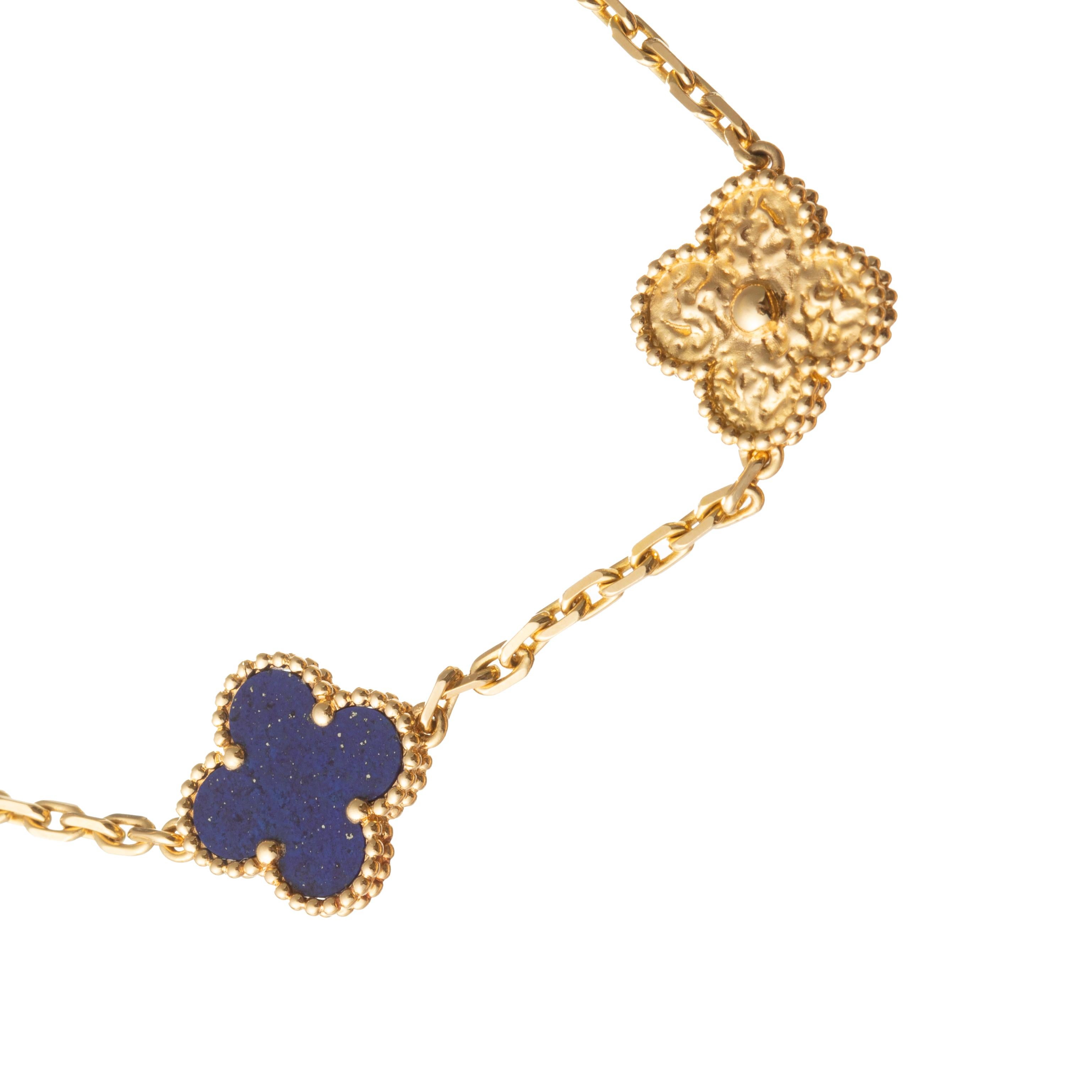 blue and gold van cleef necklace