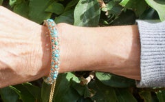 Rose Gold and Turquoise Vintage Bangle Petite Size signed VCA and Numbered