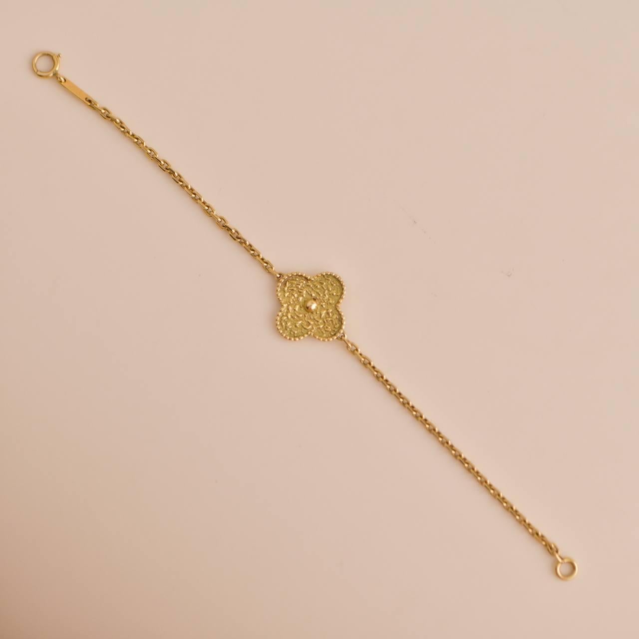 vca hammered gold bracelet