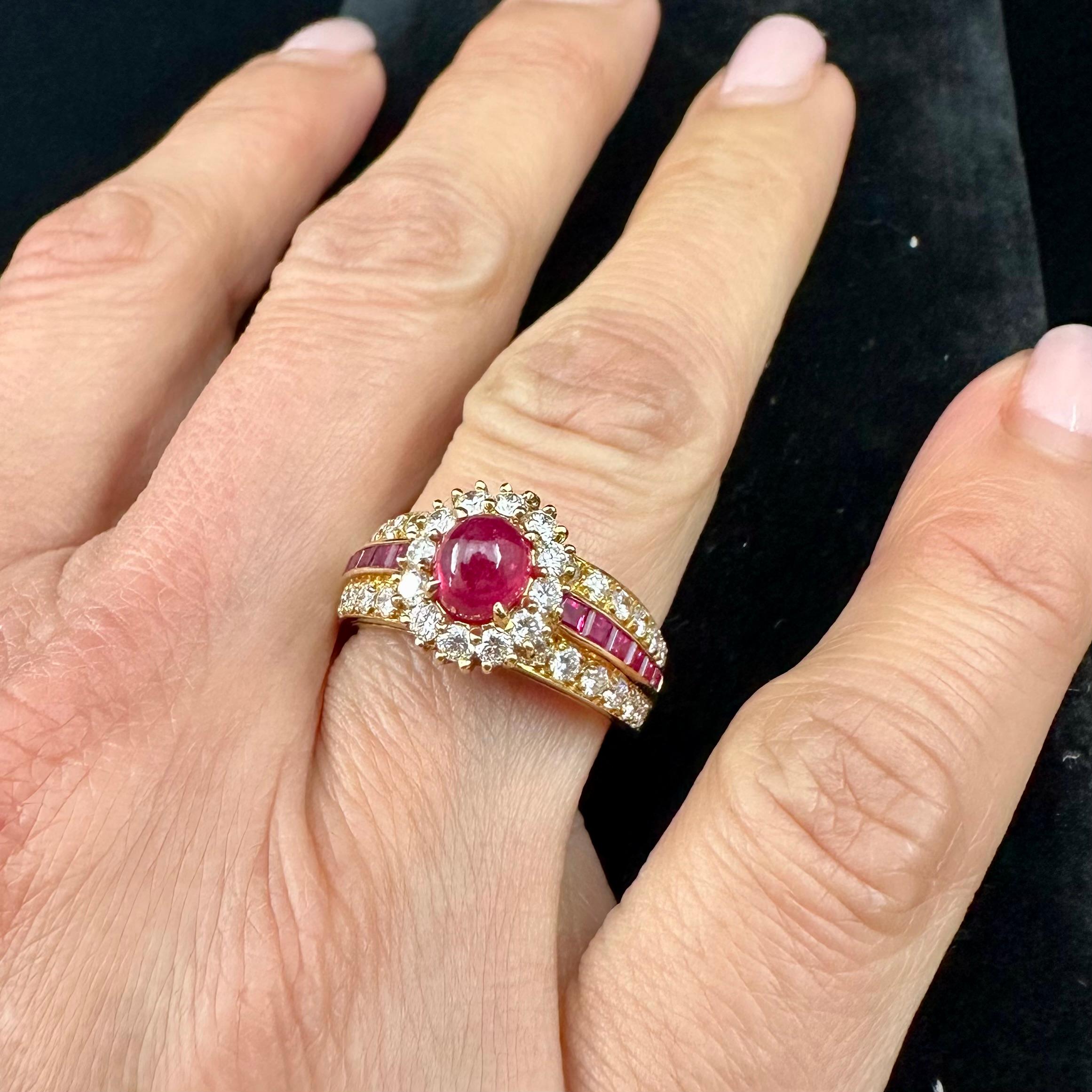 Van Cleef & Arpels Bague rubis rouge et diamants  Bon état - En vente à Beverly Hills, CA