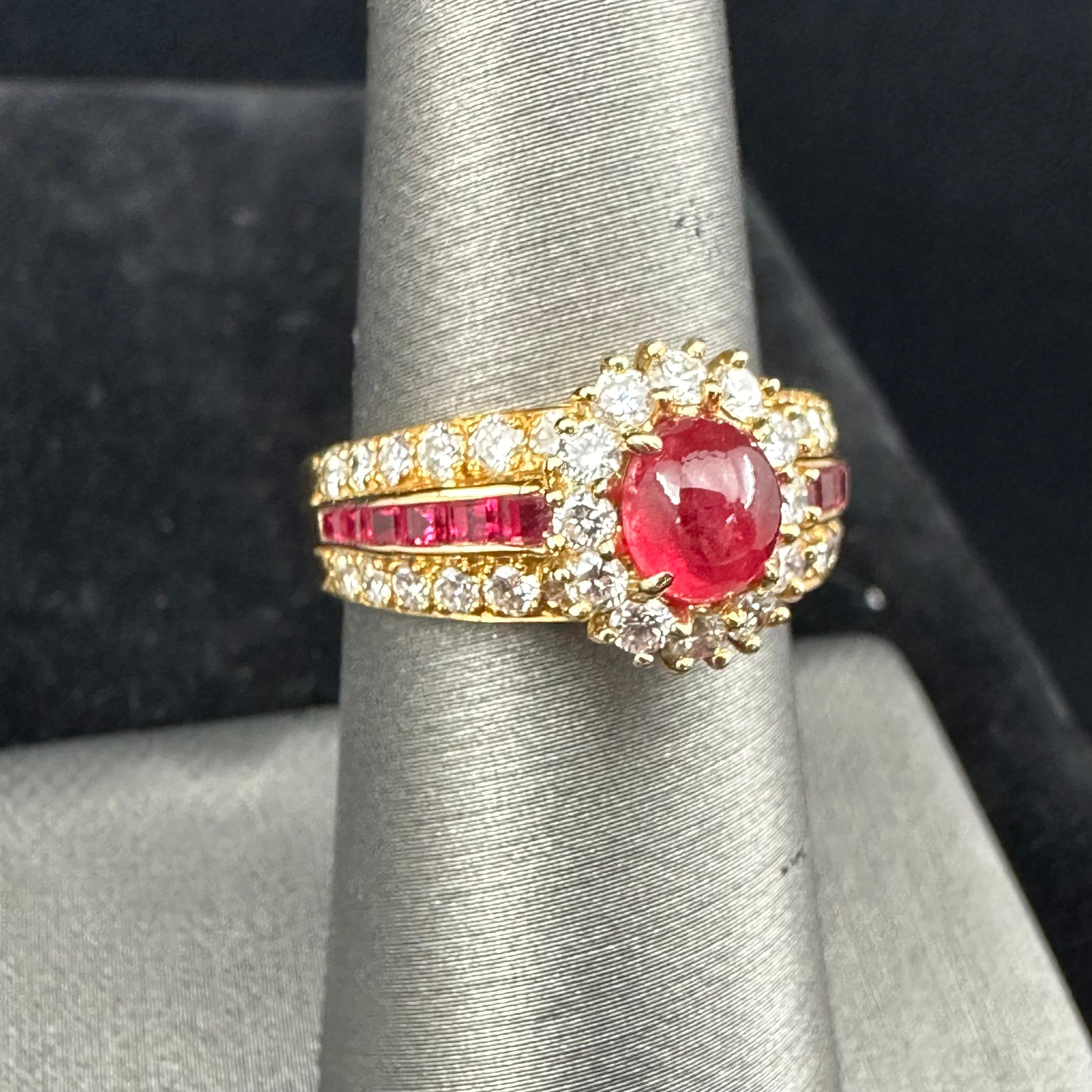 Brilliant Cut Van Cleef & Arpels Red Ruby & Diamond Ring  For Sale