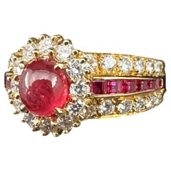 Retro Van Cleef & Arpels Red Ruby & Diamond Ring 