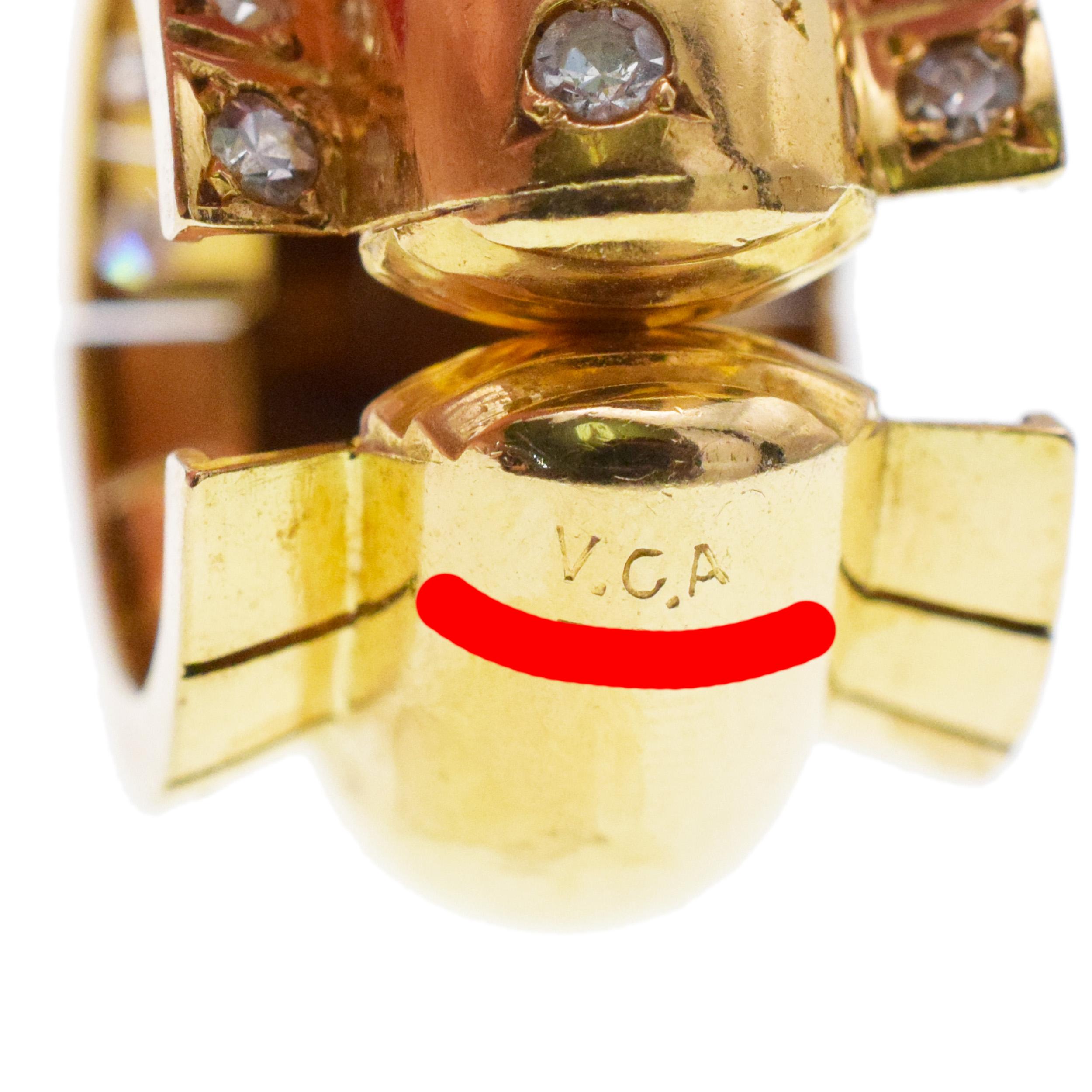 Van Cleef & Arpels Retro Diamond Earrings For Sale 5