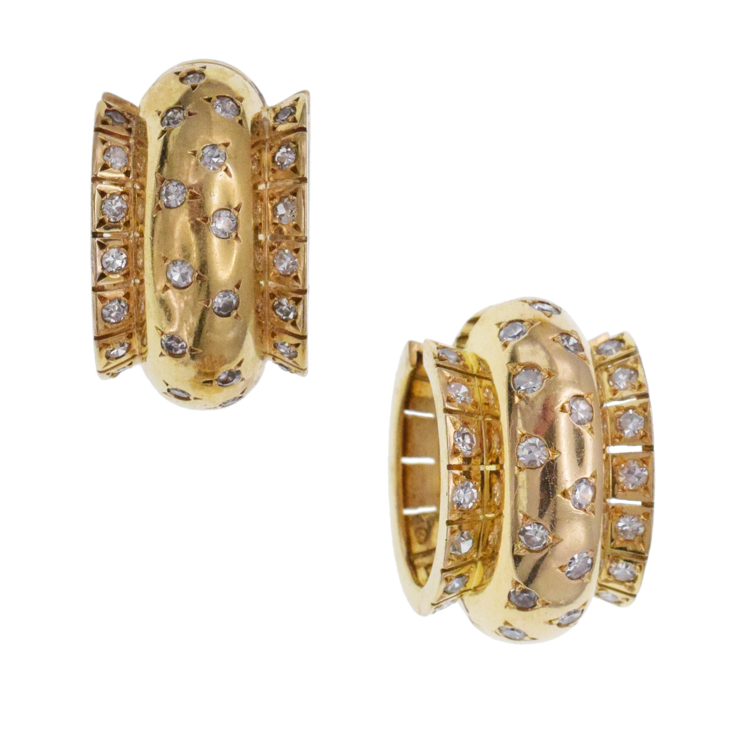 Women's Van Cleef & Arpels Retro Diamond Earrings For Sale