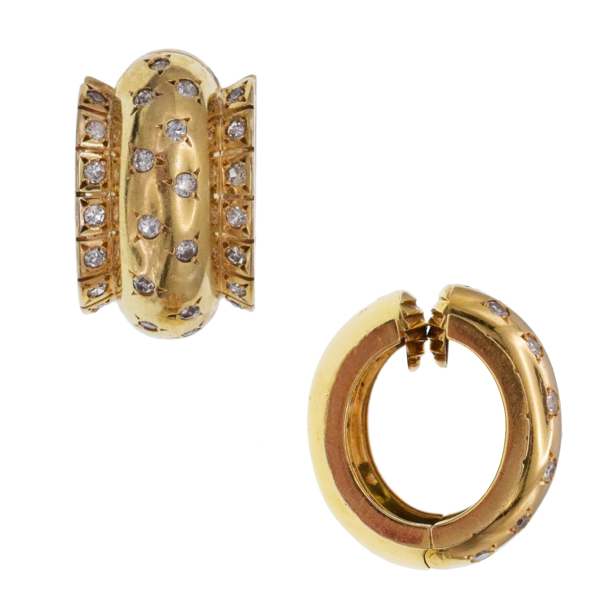 Van Cleef & Arpels Retro Diamond Earrings For Sale 4