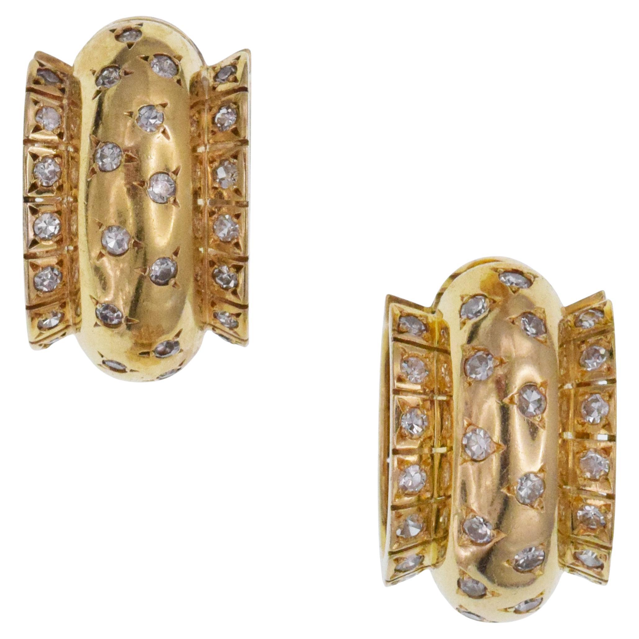 Van Cleef & Arpels Retro Diamond Earrings