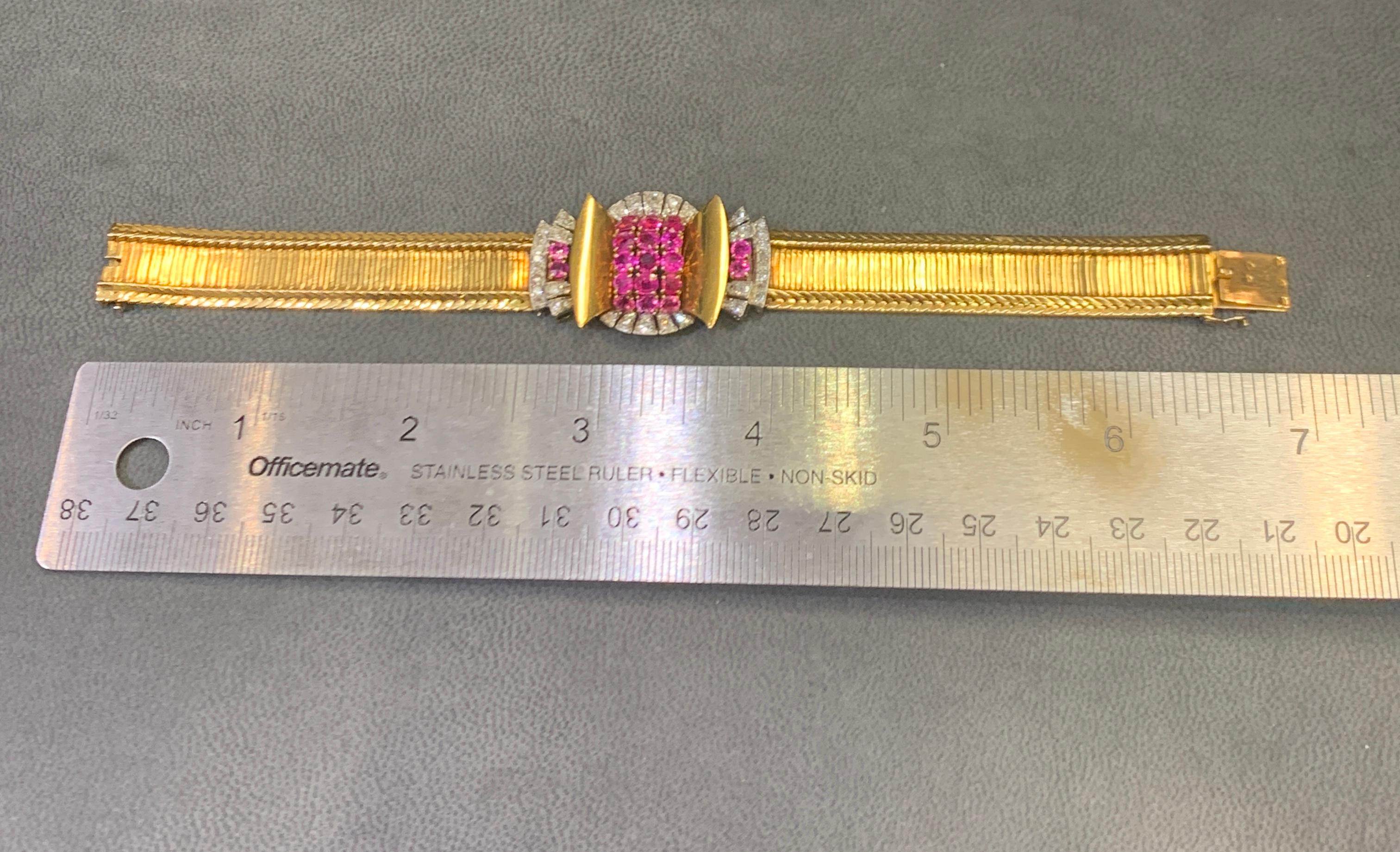 Van Cleef & Arpels Retro-Armband mit Rubin und Diamanten 6