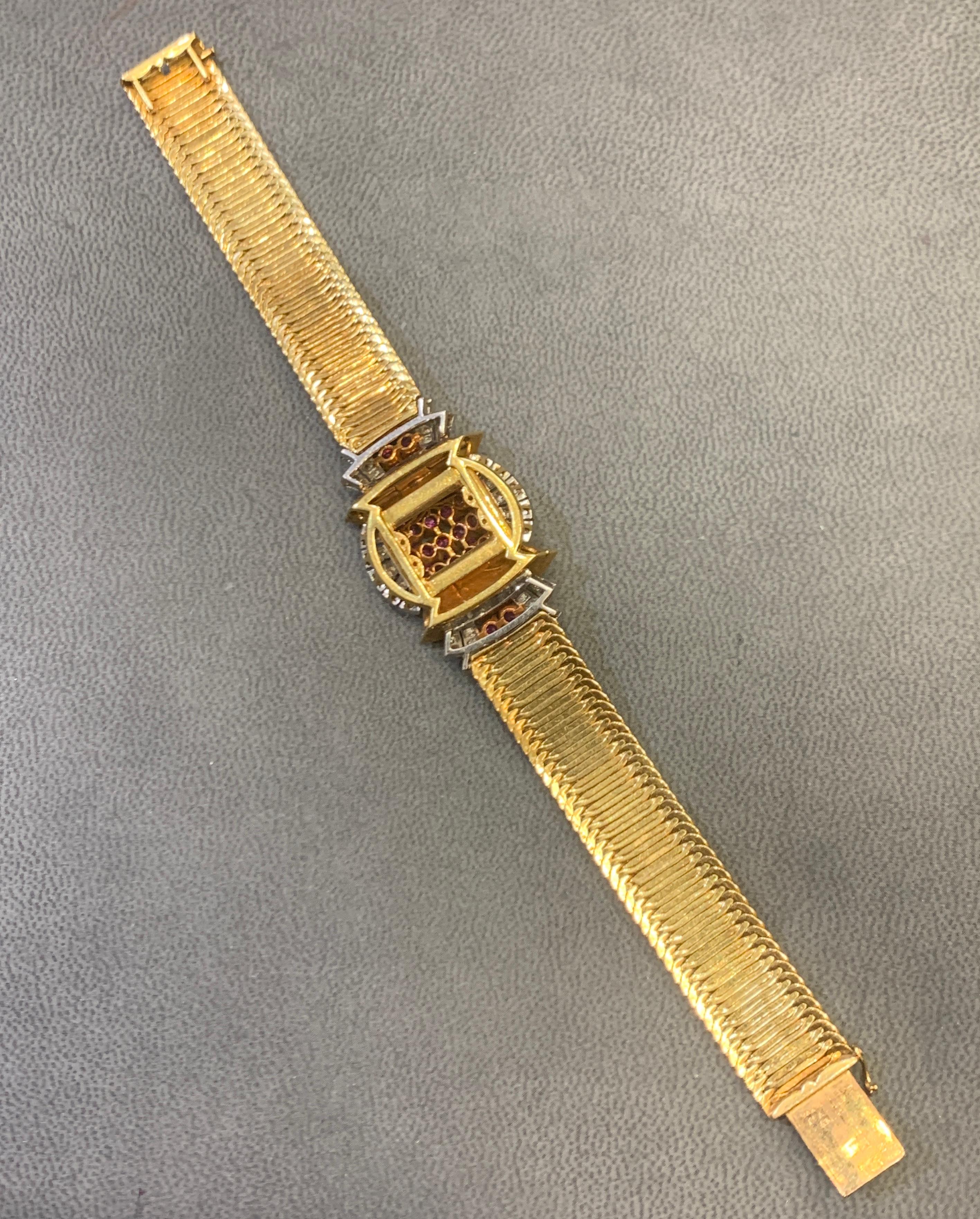 Van Cleef & Arpels Retro-Armband mit Rubin und Diamanten 3