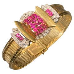 Van Cleef & Arpels Bracciale retrò con rubini e diamanti