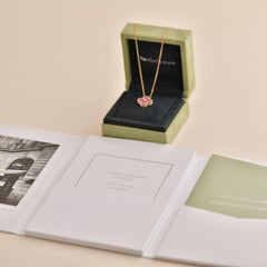 Van Cleef & Arpels Rhodonite Vintage Alhambra Diamond 2021 Holiday Pendant