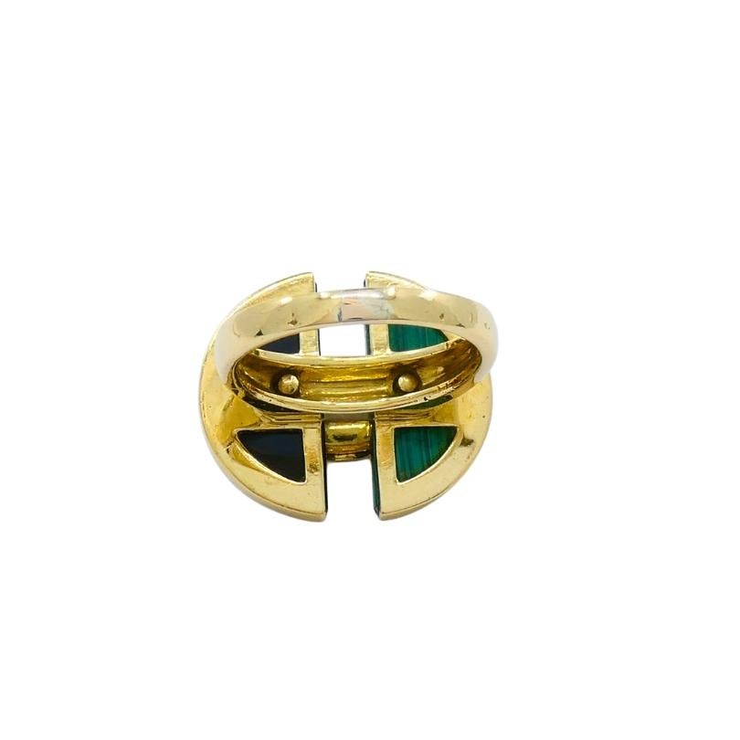 Women's or Men's Van Cleef & Arpels Ring Malachite Onyx 18k Gold