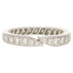 Vintage Van Cleef & Arpels "Romance" Diamond Full Eternity Ring Platinum 1.04 cts