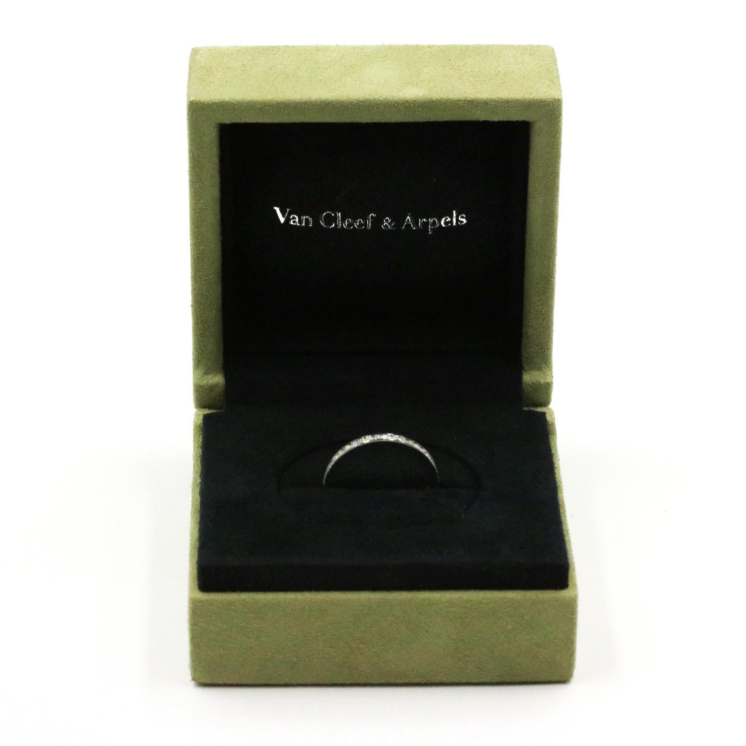 Round Cut Van Cleef & Arpels Romance Diamond Wedding Band in Platinum with Box and Papers