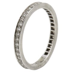 Van Cleef & Arpels Romance Diamonds Platinum Wedding Band Ring Size 51