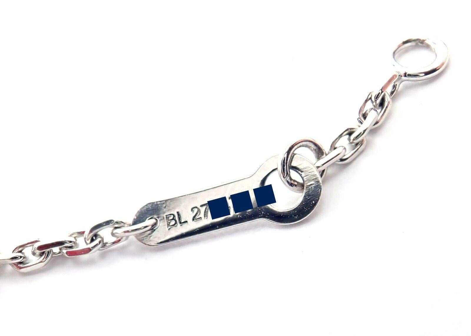 Brilliant Cut Van Cleef & Arpels Romance in Paris Diamond Lapis Charm White Gold Bracelet For Sale